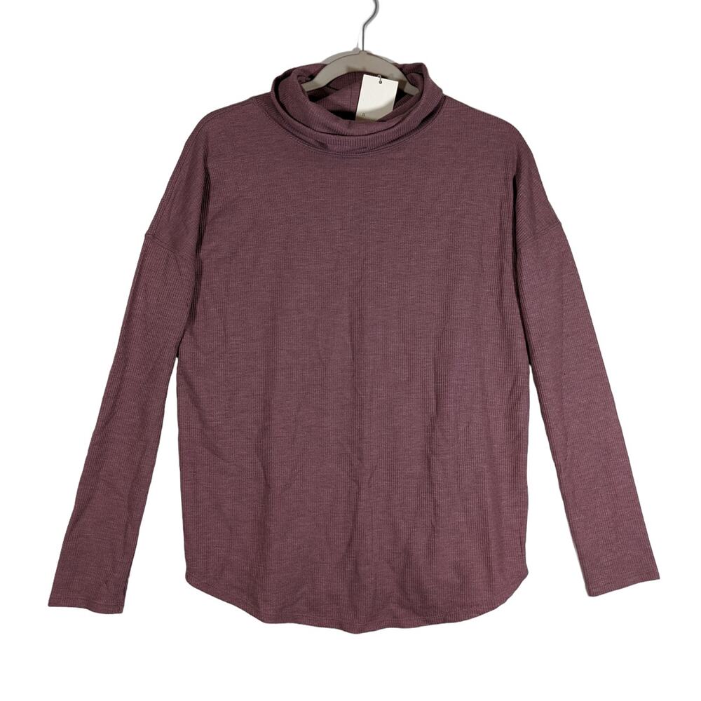 A New Day Turtleneck Shirt XS Long Sleeve Waffle Knit Cowl Neck Layering Thermal